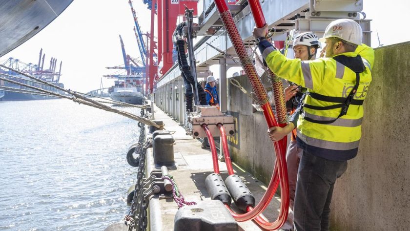 Shore-side power supply for container ships in the Port of Hamburg